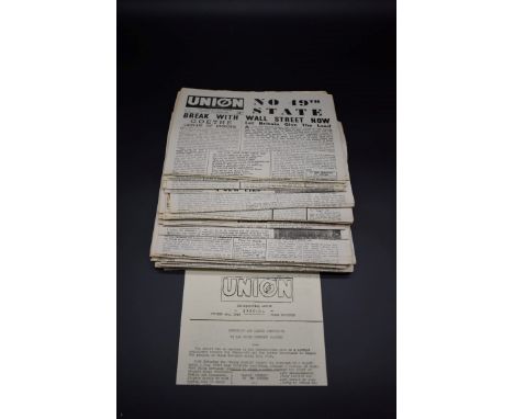 BRITISH FASCIST PARTY:&nbsp;'Union.. incorporating Action': newspaper of the British Fascist Party, collection of 93 issues f