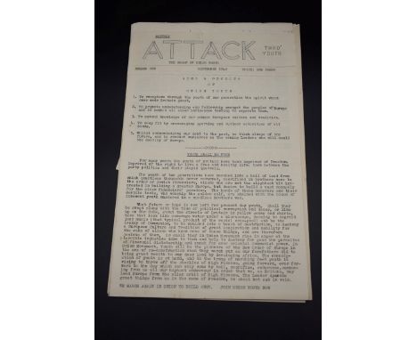 BRITISH FASCIST PARTY:&nbsp;'Monthly Attack Thro' Youth...the organ of union youth': issues 1-7, September 1949-March 1950, p