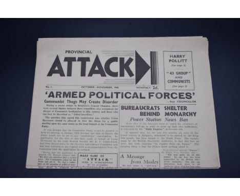 PROVINCIAL ATTACK:&nbsp;No.1, 2 &amp; 3 of this organ of the British Fascist Party, Oct 1948-Jan 1949, each folded with light