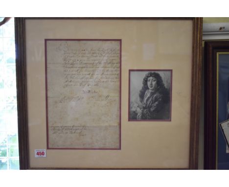 PEPYS (Samuel, 1633-1703):&nbsp;manuscript warrant dated 17th May 1661, licensing one John Rudd boatswain of His Majesty's sh