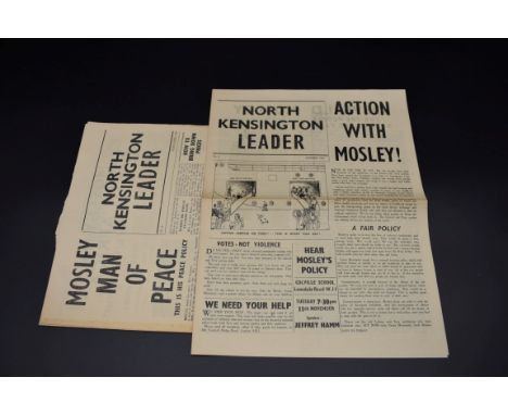 BRITISH FASCIST PARTY:&nbsp;North Kensington Leader: 4 issues comprising No.1 for Oct 1958 and No's.6,7 &amp; 9 for 1959: fol