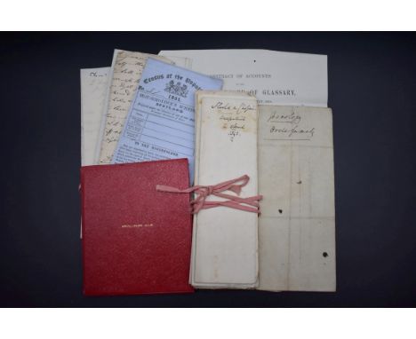 SCOTLAND:&nbsp;small quantity of manuscript and printed ephemera related, largely mid 19thc, to include 'Rules of the Argylls