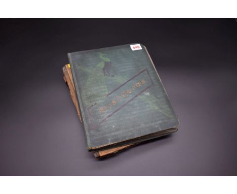 POSTCARD ALBUMS:&nbsp;a pair of vintage albums containing 220+ mixed postcards, chiefly topographical and greetings types. (2