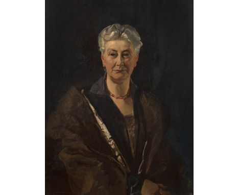 David Alison (1882-1955) 'Portrait of a lady' oil on canvas, signed and indistinctly dated lower right, 89cm x 67cm