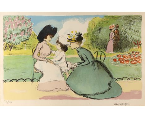 Kees Van Dongen (1877-1968)  'Dans la parc' lithograph, blind stamp and numbered 221/290 in pencil lower left, 35cm x 53cm 