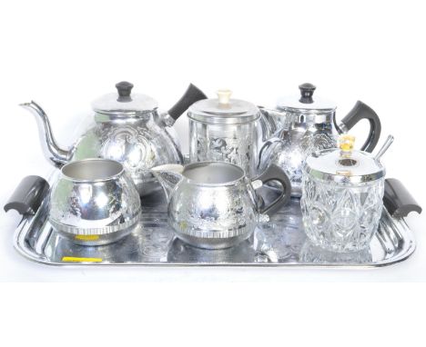 A vintage 20th century Swan Brand Cromalin plated "The Carlton" tea &amp; coffee service. The lot to include a coffee pot, a 