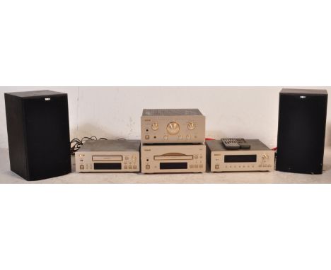 A vintage 20th century TEAC T-H500 Hi-Fi separate sound system. The lot to include the Integrated Stereo Amplifier, the AM/FM