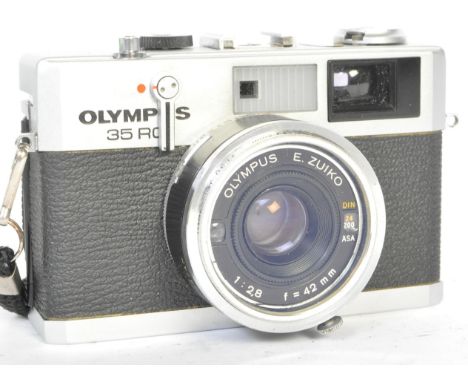 A vintage 20th century circa. 1970's Olympus 35RC camera with Olympus E.Zuiko 1:2,8 f=42mm lens. Model no. 505465.&nbsp;