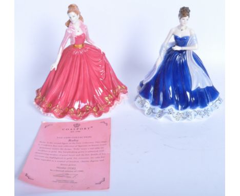 Coalport - Gem Collection - Two vintage 20th century bone china limited edition hand painted Coalport lady figurines as part 