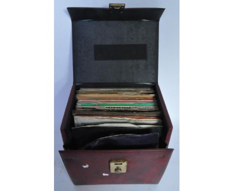 A collection of vintage 20th century 45s rpm vinyl records of mostly Punk music comprising of a Vice Squad, The Pack, Plastic