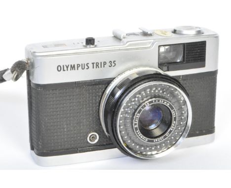 A vintage 20th&nbsp; circa. 1980's Olympus Trip 35 camera with Olympus D.Zuiko 1 : 2.8 f=40mm lens. Body model no. 3742427.&n