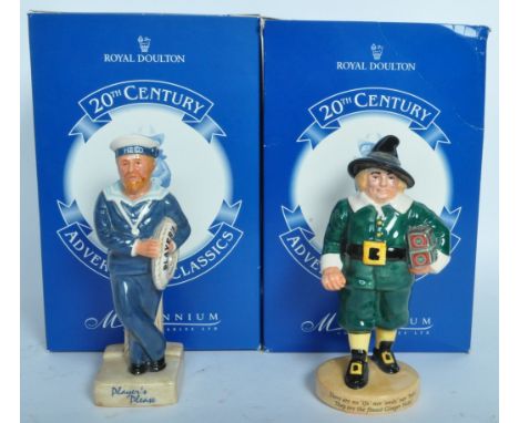 A pair of vintage Royal Doulton limited edition '20th Century Advertising Classics' Millennium Collection porcelain figures t