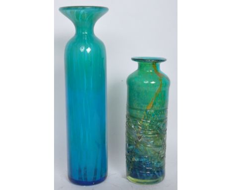 Mdina - Michael Harris - Two vintage retro mid 20th century circa. 1970's Mdina art glass vases to include a Michael Harris s