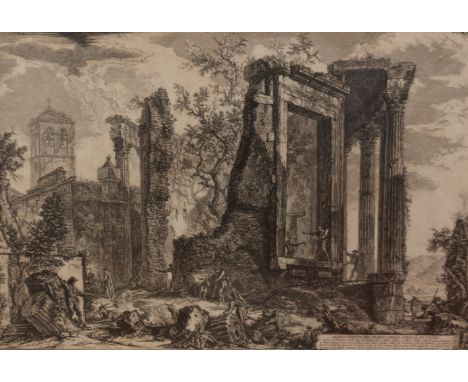 Giovanni Battista Piranesi (1720-1778). Tivoli. Altra Veduta Del Tempio Della Sibilla in Tivoli, etching on laid/chain-lined 