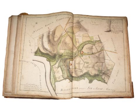 Taylor, Alexander [Surveyor]. Manuscript plans of Knockando in Moray, Scotland, surveyed in 1774. Comprising 14 linen-backed,