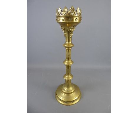 A Brass Floor Standing Candlestick, approx 51 cms.