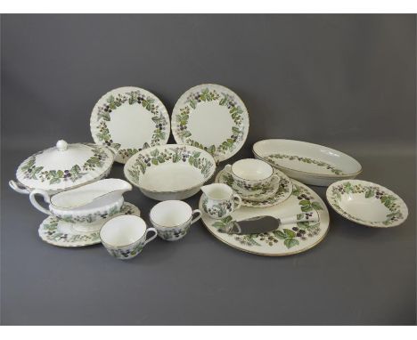 A Comprehensive Royal Worcester Dinner Service Pattern Number Z2821, comprising, deep round meat plate approx 32 cms dia, twe