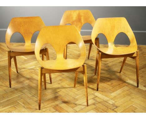 A set of four 1950s/60s Carl Jacobs C2 Jason chairs for Kandya Ltd, bearing patent number and factory decal, together with a 