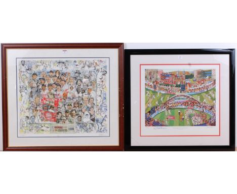 A limited edition colour lithograph entitled 'Victory of the Aussies 2005', indistinctly signed and numbered 2/950 in pencil 