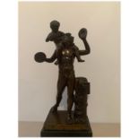 Italian, After the Antiquity - Satyr With the Infant Bacchus, Bronze. Height 29 cm | 11 3/8 in (AN