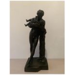 Italian, After the Antiquity - Silenus With the Infant Bacchus, Bronze. Height 34 cm | 13 3/8 in (AN