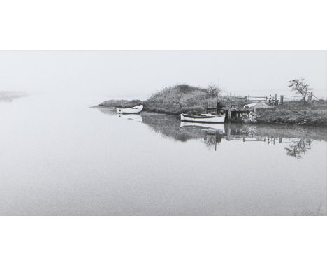 Ed Collacott, "Still Water", signed limited edition print numbered 12/50, housed in a glazed silvered frame, the print 37cm x