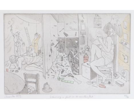 Chris Ow (20th Century), "Learning a part in 10 minutes flat", signed limited edition print dated 1972 and numbered 52/75, ho