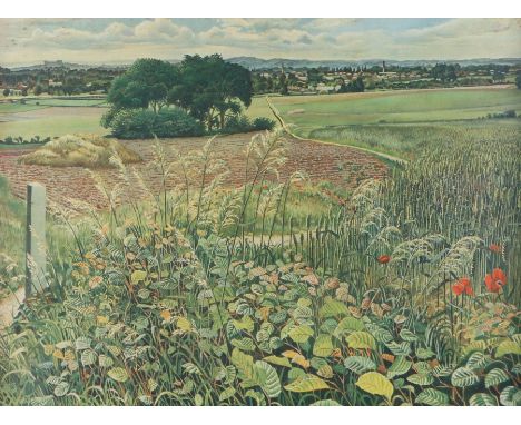 After Sir Stanley Spencer, R.A. (1891-1959), The Bridle Path, Cookham, print circa 1940's, housed in the original glazed fram