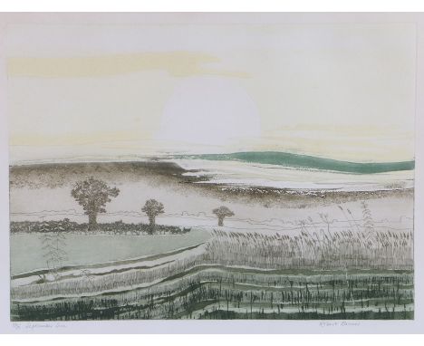 Robert Barnes (B1947), "September Sun", Signed and titled limited edition print numbered 26/75, housed in a glazed dark stain