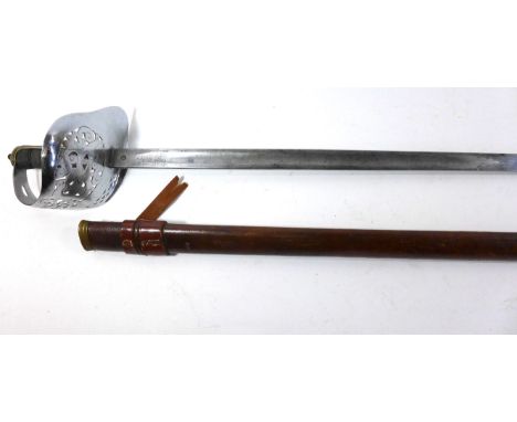 A George V 1895/97 pattern Infantry Officers sword82cm straight single edged single fullered blade, with acid etched decorati