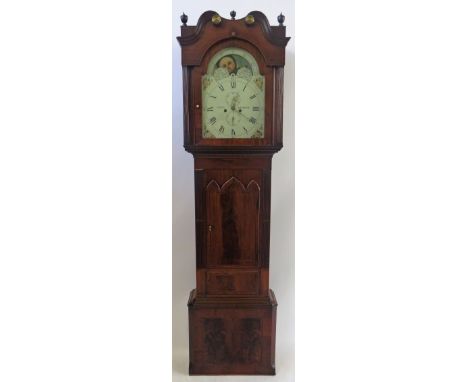 Green, Liverpool - An early 19th Century longcase clockThe 35cm arched painted dial with Roman and Arabic numerals, subsidiar