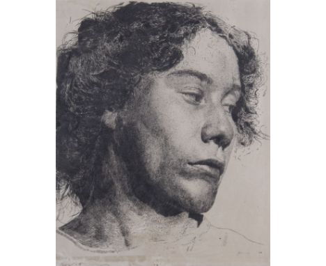 Erich Wolfsfeld (German, 1884-1956) - 'Head and Shoulders portrait of a Woman'Etching, signed in pencil lower right, 27x23cm,