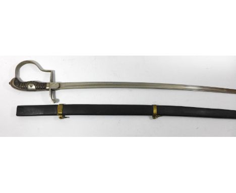 A German Army Officers sword, early 20th Century89.5cm curved single edged, single fullered blade, with armourers mark of ACS