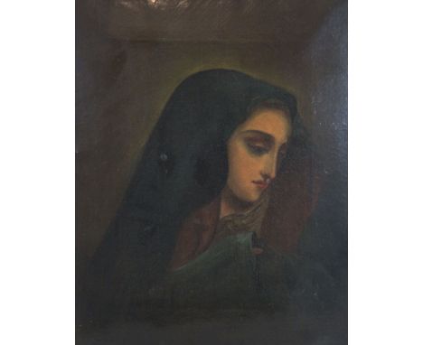 British School (19th Century) - Head and Shoulders Portrait of a NunOil on canvas, inset into a moulded gilt frame, 38x30cm  