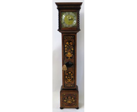 Committi London - A contemporary longcase clockWith square brass face, with silvered chapter ring, subsidiary seconds dial an