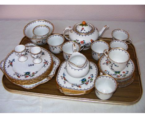 Tuscan China, an English porcelain early to mid 20th century tea service, beautifully enamelled in the "Bird of Paradise" pat