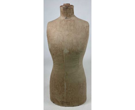 A dress maker's mannequin body, 80 x 36cm, for Levine London-Paris, with markings L&amp;S 40 to neck area and address to base