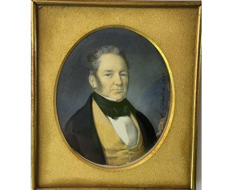 X ALESSANDRO CITTADINI (1820-1877); an oval portrait miniature, study of a gentleman, signed and dated 1848, 8.5 x 7cm.IVORY 