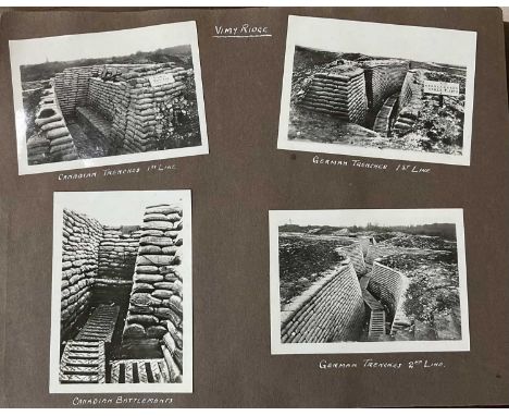An oblong photograph album containing one hundred and sixty-eight black and photographs of places in Europe during and post t
