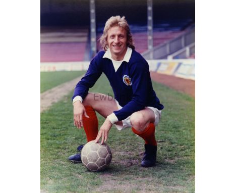 Denis Law, Former Manchester United Footballer, two similar coloured photographs on canvas, both framed, 49 x 39 cm & two unf