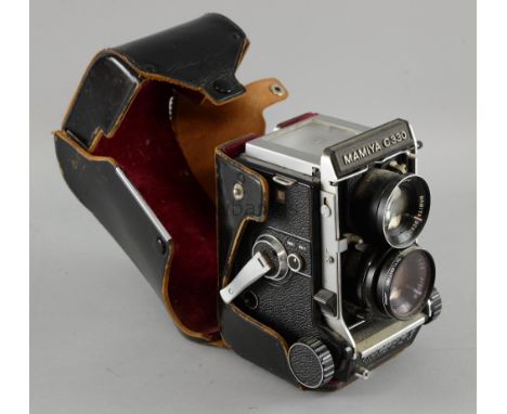 Mamiya C330 professional TLR camera in leather case, Provenance; Collection of Harry Goodwin 1924-2013, resident photographer