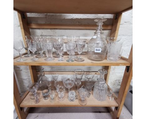 2 SHELF LOTS, GEORGIAN &amp; OTHER GLASS