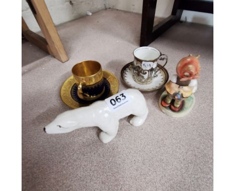 2 COFFEE CANS, POLAR BEAR &amp; GOEBEL FIGURE