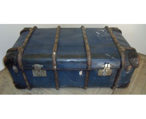 Vintage wooden bound trunk