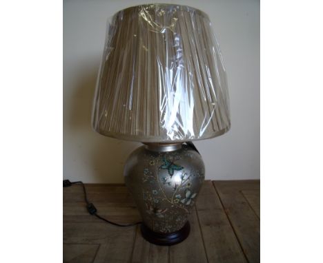 Modern ex shop display as new oriental style ceramic table lamp with shade 