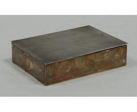 CEDAR LINE SILVER CIGARETTE BOX with engine turned cover, Birmingham 1938,  gross weight 20 oz