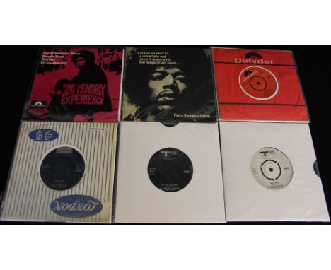 JIMI HENDRIX - Nice pack of 6 x 7" releases. Titles are The Wind Cries Mary (rare Australian issue EP - EPH 600 33), Hey, Joe