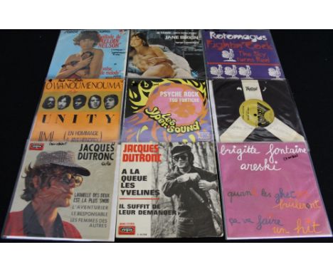 FRENCH PSYCH/CHANSON - A fantastique collection of 14 x 7" singles/EPs with a great selection of French chanson/symphonic psy