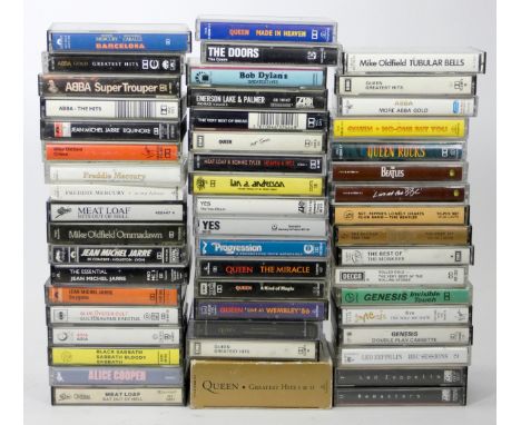 A collection of cassette tapes, to include Pink Floyd, The Beatles, Led Zeppelin, Queen, Alice Cooper, The Doors, Abba, The M