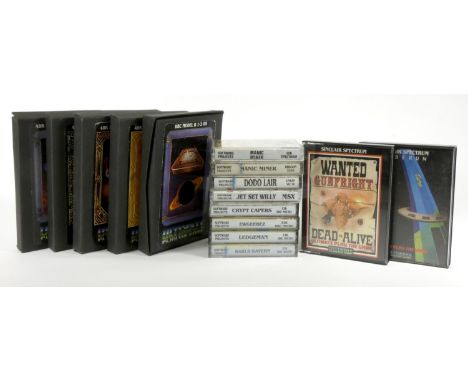 A collection of fifteen cassettes for 8 bit computers (games by Ultimate and Software Project), including seven Sinclair Spec